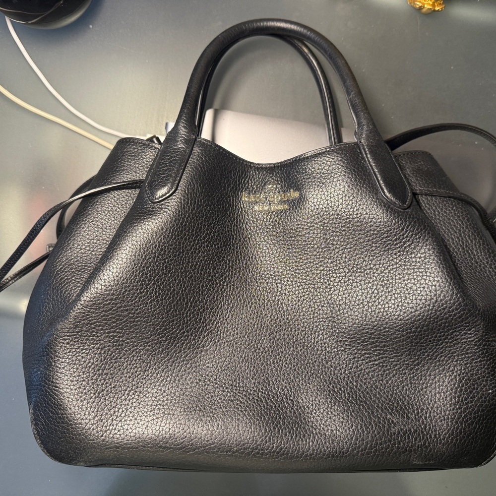 Black Leather Kate Spade Handbag